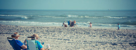 Old couple on beach