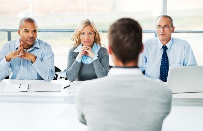 man having job interview