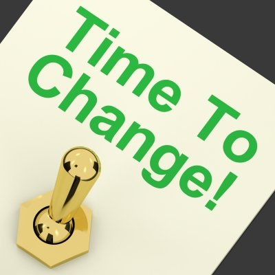Time to change written on piece of paper with gold switch