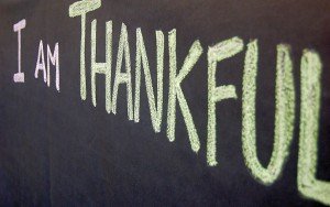 I Am Thankful written on chalkboard