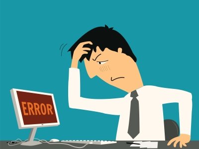  frustrated man sitting at computer